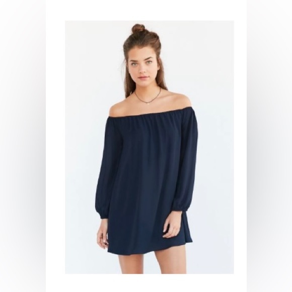 Off the Shoulder Navy Dress - Picture 1 of 1